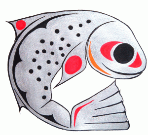 A stylized Sea-Run Cutthroat Trout